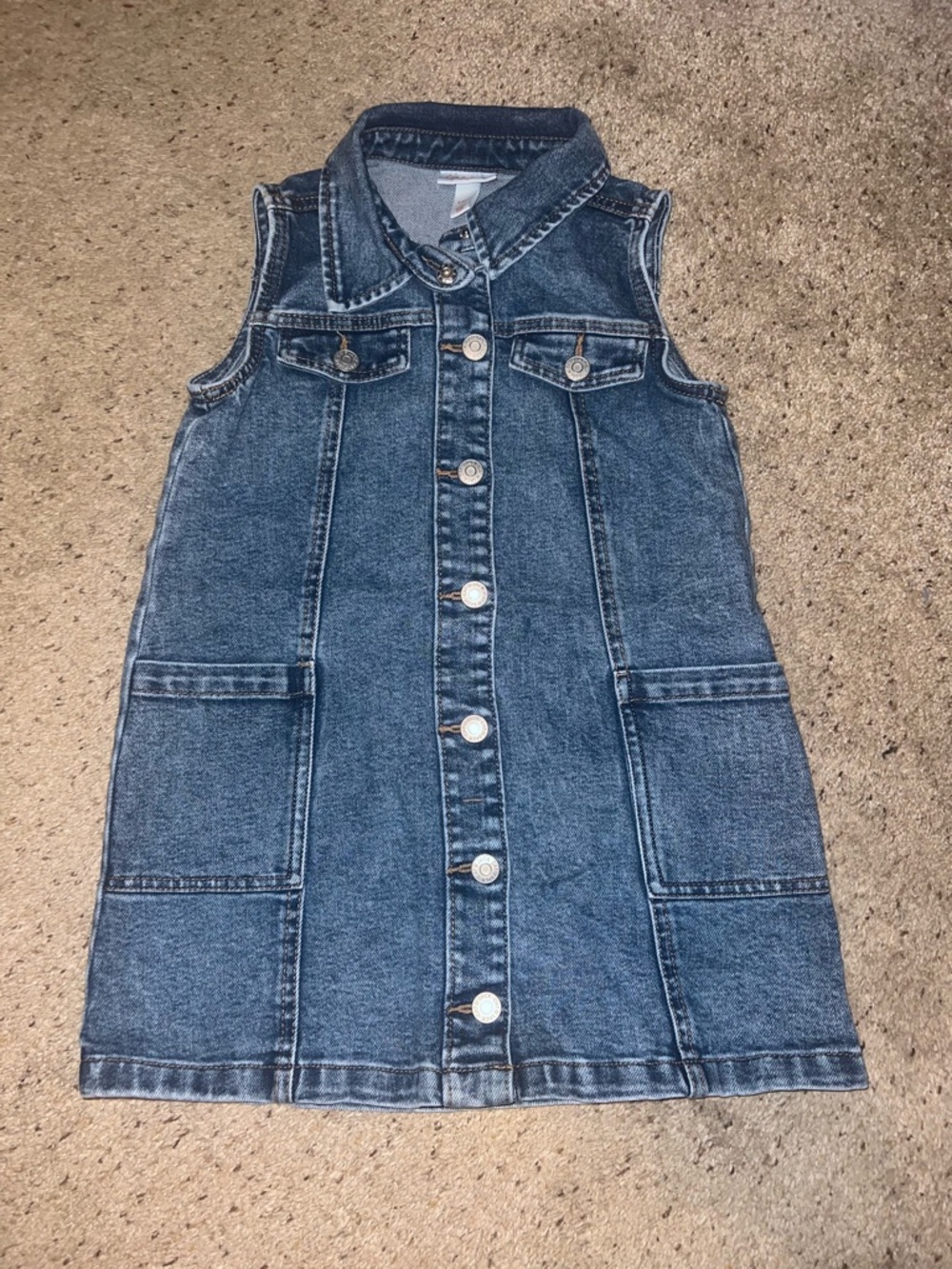 Cat & Jack Girls Denim Button-Front Dress - Blue